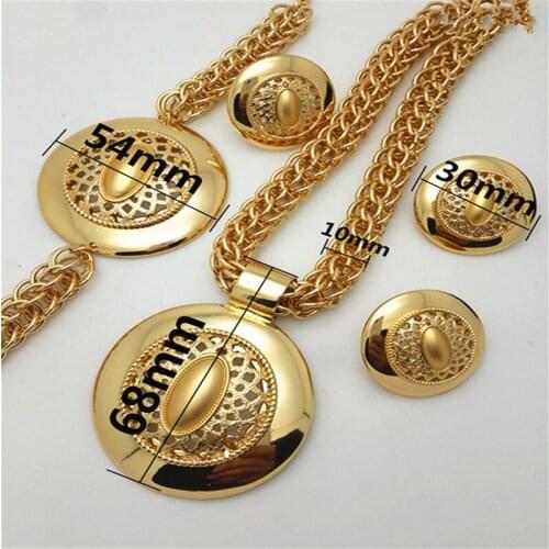2018 Dubai Gold Color Jewelry Sets fashion Design Nigerian Women Wedding Jewelry African Jewelry Sets Wholesale Accessories