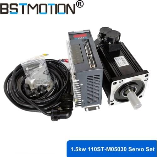 1.5kw Servo motor 110ST-M05030 AASD 20A Servo driver 5N.M 3000RPM 110ST 1500W AC Servo Motor CN1 Modbus Driver for CNC machine