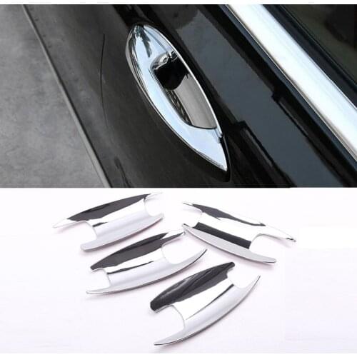 4pcs ABS Chrome Polish Silver Door Bowl Cover Trim Car Accessories For Mercedes Benz W213 E Class 16-17 W205 C-class GLC X253