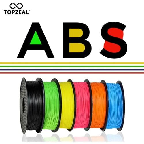 TOPZEAL 3D Printer ABS Filament 1.75mm Dimensional Accuracy +/-0.02mm 1KG 343M 2.2LBS 3D Printing Material Plastic for RepRap