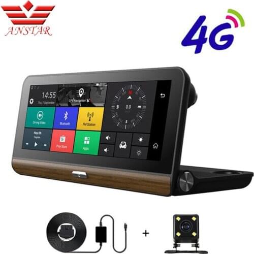 ANSTAR 4G Car DVR Camera Supported Plus 7.84" Android 5.1 WIFI GPS ADAS Dash Cam Registrar Video Recorder with Two Cameras