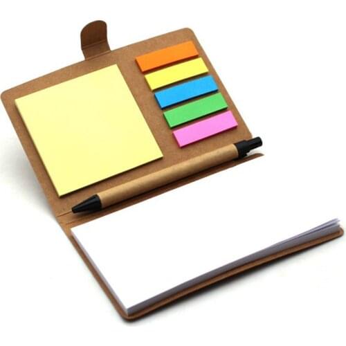 Multi-function Sticky Notes flag set kraft paper Notebook Personalized notepads with pens