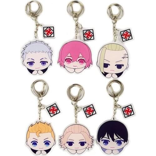 Tokyo Revengers Keychain Anime Kawaii Funny Mikey Draken Chifuyu Pendant Keyring Accessories