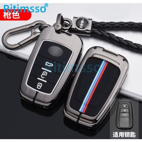 Zinc Alloy Car Key Cover Case Accessories Keychain Covers Protect for Toyota Prius Camry Corolla C-HR CHR RAV4 Prado 2018