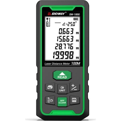 SNDWAY SW-50G/70G/100G Laser Rangefinder Distance Meter Green 100m 70m 50m Trena Tape Ruler Roulette Angle Measure