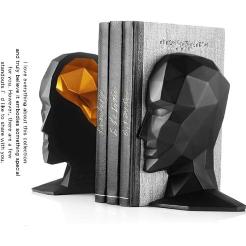ELEGANT EUROPEAN STUDY OF HIGH-GRADE OFFICE DECORATIONS RESIN CRAFTS HUMAN FACE BRAIN BOOKENDS BEST GIFT