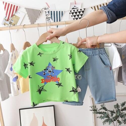Kids Fashion Summer Baby Boys Girls Clothes Children Toddler Cartoon star Print T Shirts Shorts 2Pcs/sets Infant Tracksuits sets
