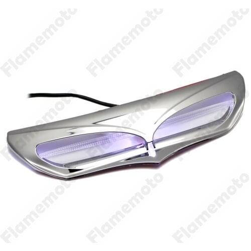 Chrome Motorcycle Front Batwing Fairing Vent Trim with LED Accent Cover For Harley Touring Road King Street Electra Glide 14-up