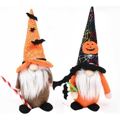 Halloween Dwarf Doll Ghost Festival Goblin Rudolph Faceless Dolls Holiday Ornaments Window Decorations2 Pcs