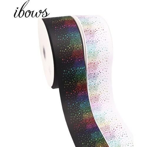 IBOWS 2Yards 3"(75mm) Grosgrain Ribbon Colorful Diamond Ribbon For DIY Hair Bows Gift Wrapping Tape Handmade Crafts Materials