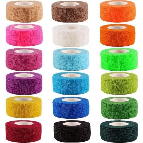 10 Rolls Sport Self-Adherent Tape Elastoplast Adhesive Wrap Cohesive Bandages First Aid Tape Pet Tape 2.5cm*4.5m Random Color