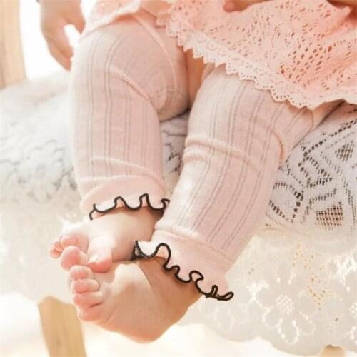 Baby Girls Summer Cotton Lergging Infant Lovely Candy Color Mesh Pants Toddler Solid Color Striped Leggings Kids Fashion