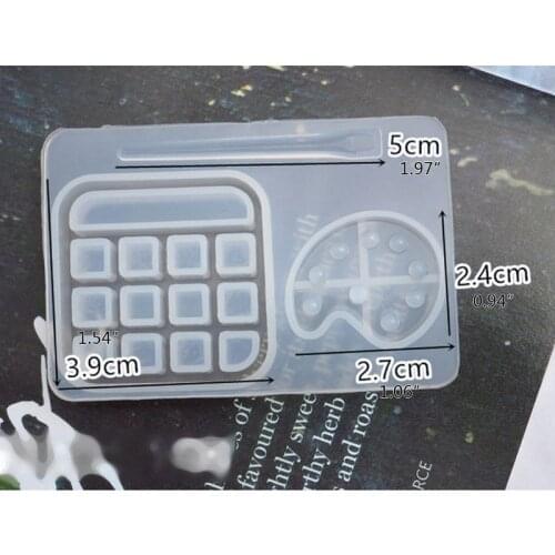 Pigment Brush Paint Tray Box Keychain Pendant Resin Casting Mold Jewelry Tools