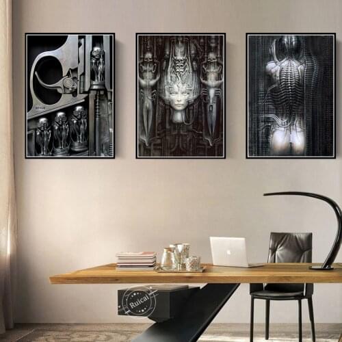 Posters And Prints Hr Giger Li II Alien Horror Artwork Painting Art Canvas Wall Pictures For Living Home Decor картины