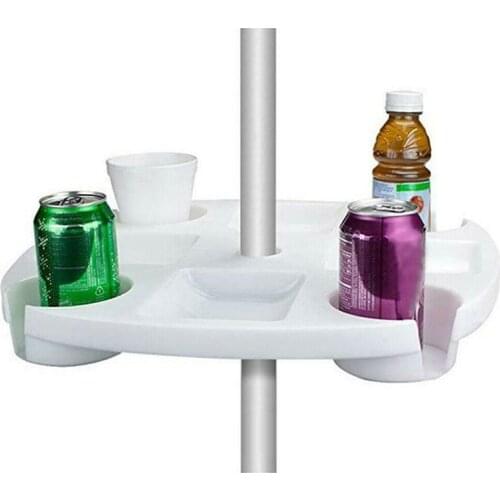 Beach Umbrella Table Round Plastic Tray With Cup Holders Snack Cups For Garden Swimming Pool Patio Furniture Dropshipping