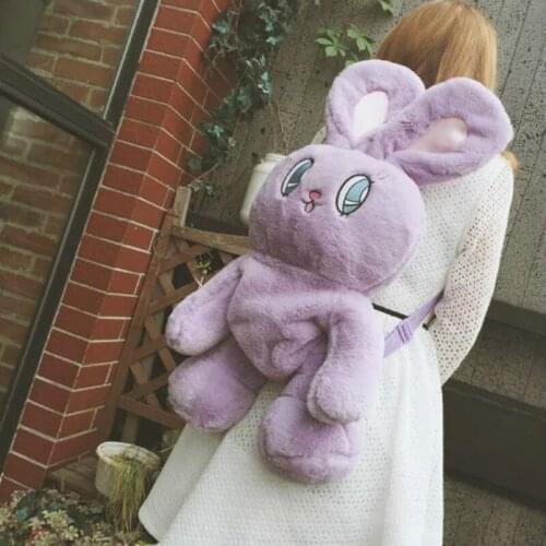 Rabbit Plush Backpack for Women Cute Bunny Backpacks for Teenage Girls Lolita Bag Kawaii Backpack mochilas femininas