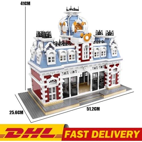 Mould King 11004 Street View House Constructor The Station of The Dreamland Set Educational Toys Building Blocks For Children