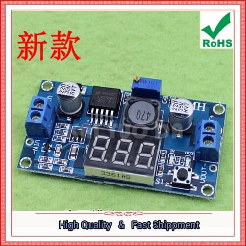DC-DC Adjustable Regulated Power Module LM2596 Regulator Module with Voltage Meter Display Table (C1A2)