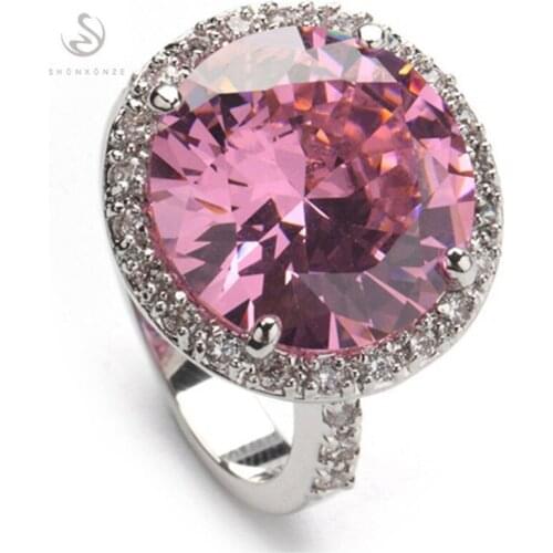 SHUNXUNZE wedding fashion rings for women Charms Purple blue Rainbow Pink Cubic Zirconia Rhodium Plated R147 R482 R485 R735 R750