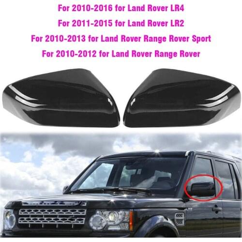 Replacement Rearview Side Mirror Covers Cap For Land Rover LR2 LR4 Range Rover Sport Gloss Black Bright Chrome
