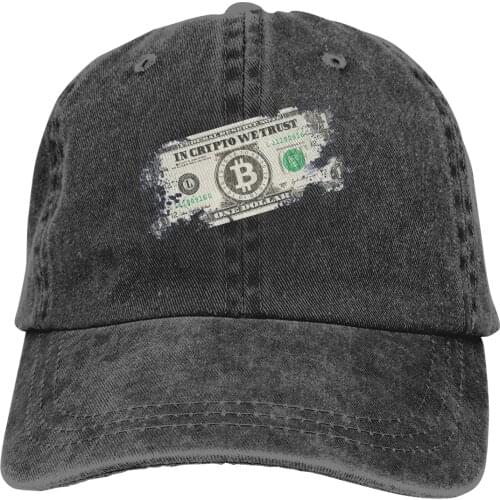 In Crypto We Trust Baseball Caps Peaked Cap Bitcoin Cryptocurrency Miners Meme Sun Shade Hats for Men