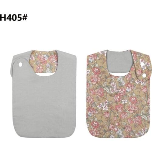 W3JF Floral Vintage Newborn Double Side Bibs Boys Girls Waterproof Linen Cotton Saliva Towel Baby Shower Gifts