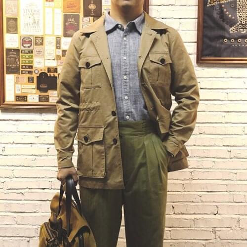 WT-0008 Read Description! 100% Cotton Vintage Stylish Safari Bush Jacket