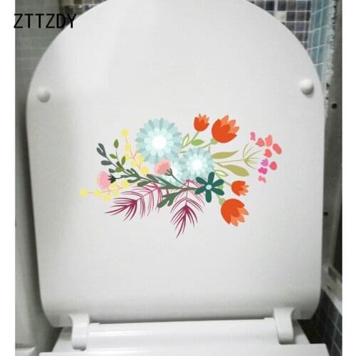 ZTTZDY 24*14CM Vintage Hand Painted Bouquet Home Wall Decal Toilet Seat Stickers T2-0564