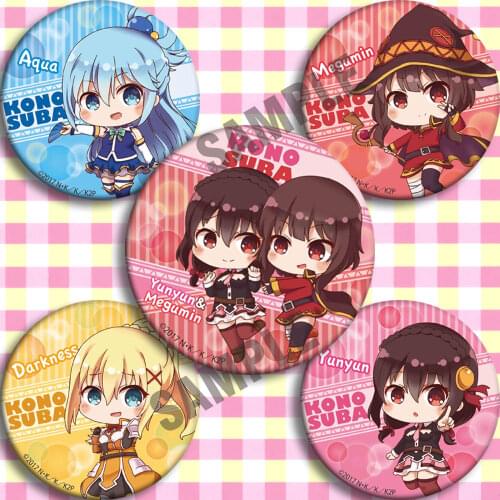 1pcs 58MM Anime KonoSuba Gods Blessing on This Wonderful World Megumin Button BADGE Pins Pin Fans BROOCH