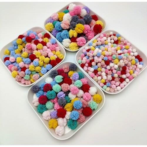 10-25mm Lace Gauze Elastic Flower Ball DIY Children Craft Supplies Patch Headdress Jewelry Pendant Material Yarn Ball Pom Pom