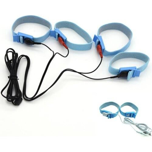 2\4 Pcs DIY Electric Shock Cock Rings Massage Penis Rings Safe Conductive Fiber Electro Shock Medical Themed Sex Toys Accessory