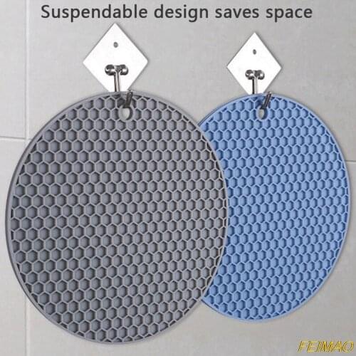 2pcs Multifunctional Round Heat Resistant Silicone Mat Cup Coasters Non-slip Mat