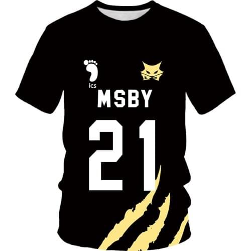 2021 Haikyuu Msby Black Jackal 3D Summer T-Shirt O collar fashion short sleeve piece cartoon casual animation women/men/children