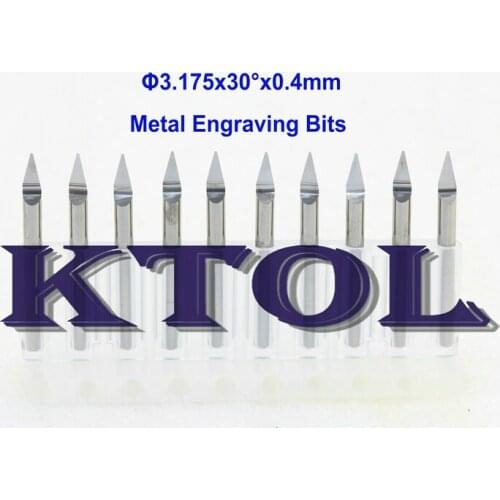 30 Degree 3.175*0.4 MMV Carbide End Mill Engraving Bits CNC Router Tool, Aluminum Copper Metal Cutter Machine CNC End Mill Bits