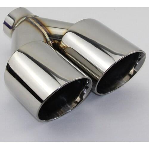 Accessories stainless steel black and bright face without marked Y-type double outlet straight edge exhaust pipe tailpipe