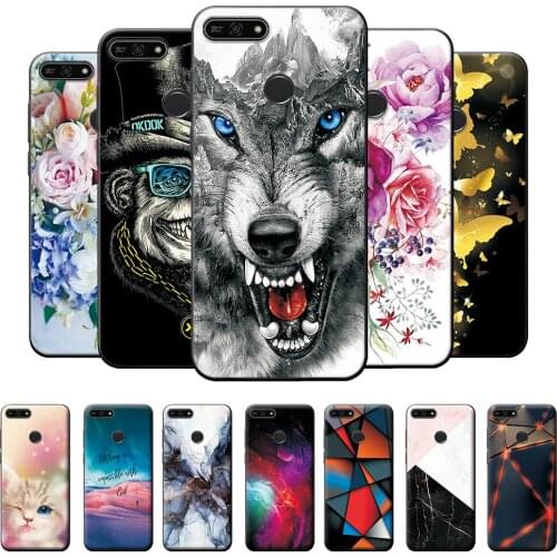 For Honor 7C RU Case Wolf Case Honor 7C RU Soft TPU Silicone Bumper For Huawei Honor 7C RU 7CRU 5.7 inch Shockproof Phone Case