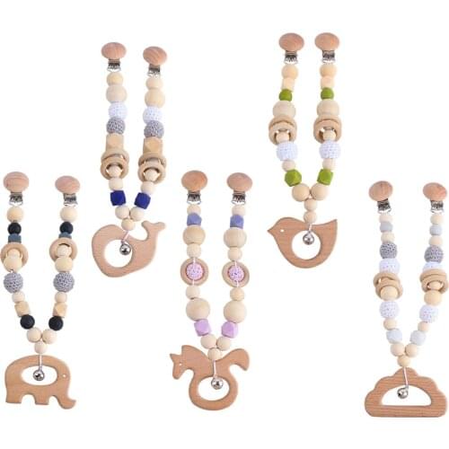 Baby Toy Bead Wooden Baby Teething Toys Child Activity Pendant Hanging Toy Teething Toys Chewable Toy for Newborns