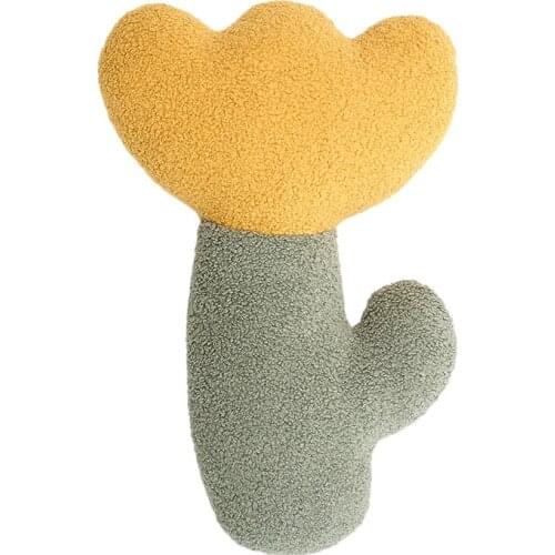 Kids Flower Shape Cushions Tulip Clover Throw Pillows with Filler Kids Room Decor Baby Photo Props Parents Telling Story Props