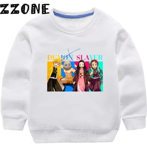 Childrens Hoodies Kids Demon Slayer Blade of Ghost Anime Sweatshirts Baby Cotton Pullover Tops Girls Autumn Clothes,KYT5392