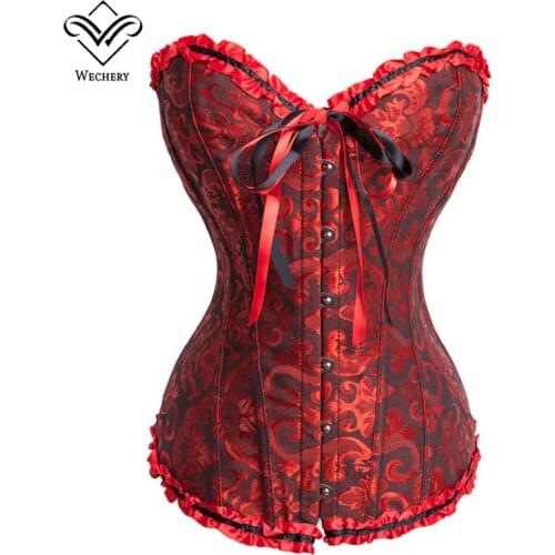 Gothic Corset Corselette Womens Corsets Steampunk Plus Size Overbust Corsage White Bodice Tops Sexy Lace Up Bustier S-6XL