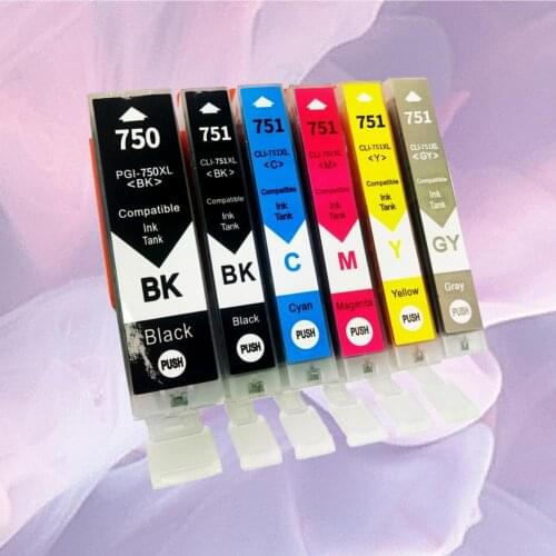 Ink Cartridge Practical Printer Ink Box for Canon PGI750/CLI751/IX6770/MG5570/MG7170/MX727 Printer Parts Accessories