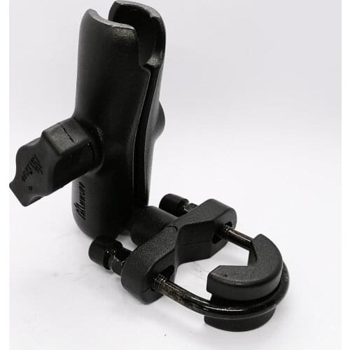 Motorcycle Handlebar Aluminum Alloy Mount Bike Bicycle Rail Mount Stand with 9 CM Double Socket Arm for 1 inch Ball