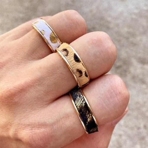Leopard Gold Plating Open Ring Western Bohemian Vintange Whole Sale High Quality Dainty Unique Simple Ring