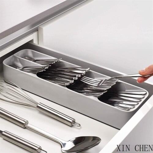 Spoon knife and fork separated storage box Kitchen tableware sorting storage box Drawer cutlery tray rack