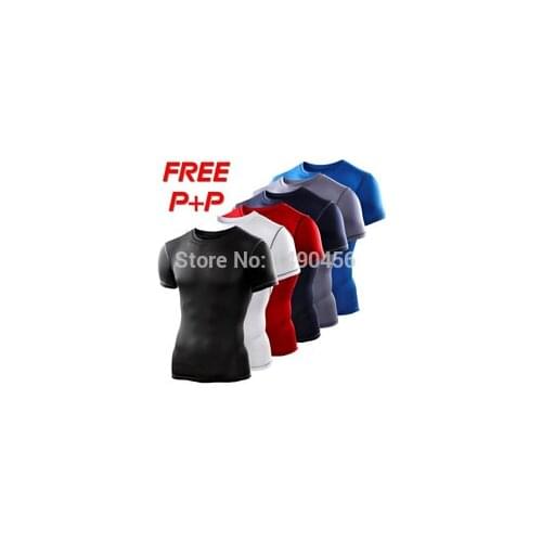 Mens Compression Base Layers Under Tops fitness T Shirts Skins Gear Wear solid Thermal Tees High Flexibility Size S-XXL
