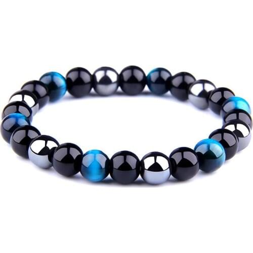 Tiger Eye Stone Mens Bracelet Obsidian Magnetic Simple Bracelet Friends Friendship Bracelet Mens Jewelry