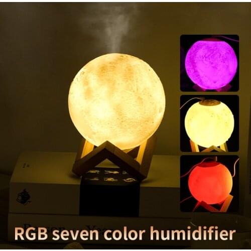 3D Touch 7colors Moon Night Light Aromatherapy Humidification RGB Led Table Lamp for Bedroom Bar Coffee Decor Lighting Fixtures