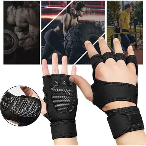 2021 New 1 Pair Weight Lifting Training Gloves Women Men Fitness Sports Body Building Gymnastics Grips Gym Hand Palm Gloves