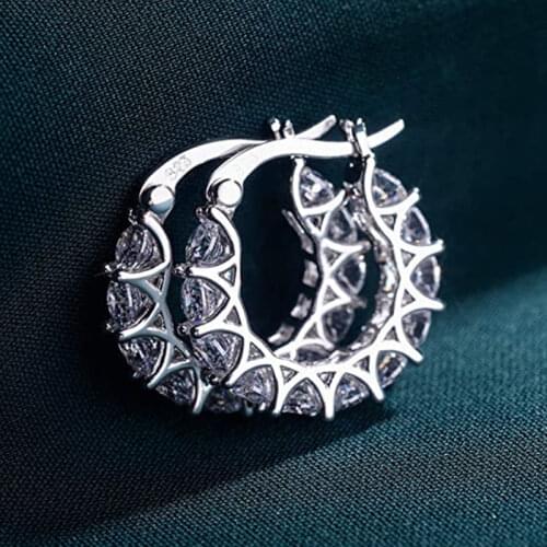 UILZ 2021 New Creative Design Chic Hoop Earring Exquisite Copper Inlaid Zirconia Women Earrings Wedding Cocktail Jewelry