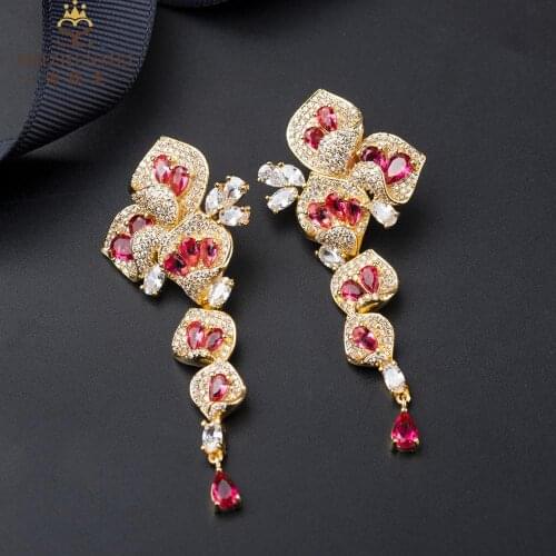 New bride earrings female long earrings color evening dress banquet wedding dress wholesale DZ 4